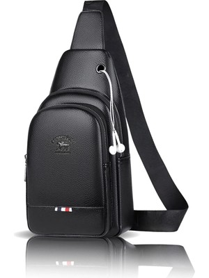 1001 Unisex Çapraz Askılı Çanta, Göğüs Çanta, Kulaklık Çıkışlı Omuz Çanta, Tek Kol Bodybag