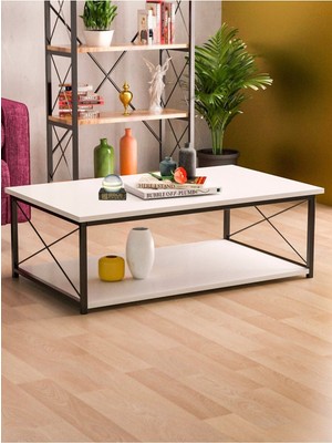 Bezos Double Orta Sehpa Beyaz 90X50 cm