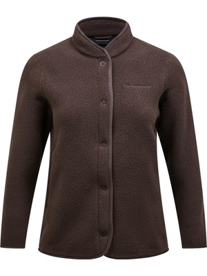 Peak Performance W Fleece Snap Cardigan Kadın Kahverengi Outdoor G78131180