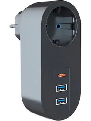 Skygo Tekli Akım Korumalı 2 Adet USB 1 Adet Type-C Girişli Priz 3400