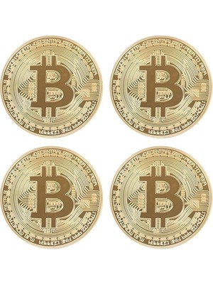 Hype Store Güncelçarşı 4 Adet Bitcoin Madeni Madeni Bitcoin Hediye Sikke Para