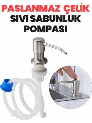 Lotustech Paslanmaz Çelik Sıvı Sabunluk Pompası ve 7,5 cm Paslanmaz Gider Süzgeç Hediyeli Lavabo Tezgah Altı Mutfak Lavaboları Banyo Tezgahları
