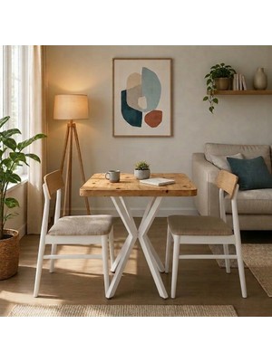 HOLLKA Mutfak Masası,cafe Masası ,balkon Masası, Bahçe Restoran Masası Yemek Masası 70X70 Metal Ayak Kalınlaştırmal