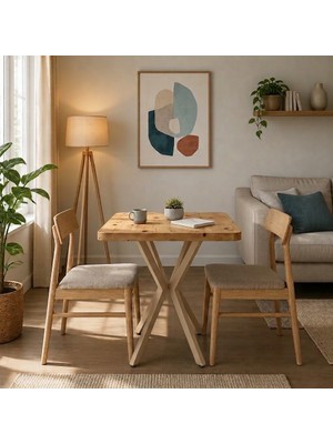 HOLLKA Mutfak Cafe Balkon Bahçe Restoran Yemek Masası 70X70 Metal Cappuccino Ayak Kalınlaştırmalı