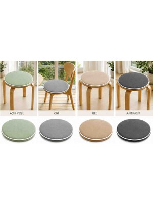 Ayzen Home 4 Adet S Bağcıklı 30CM Çapında Tabure Minderi