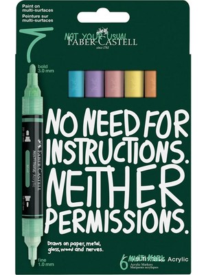Faber-Castell Multimark Akrilik Markör Pastel 6 Renk 186005
