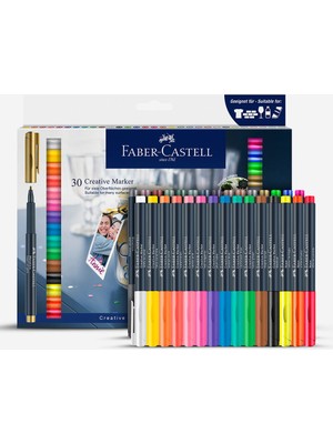 Faber-Castell Metallic Neon & Creative Markör Set 30 Renk 5075160730000