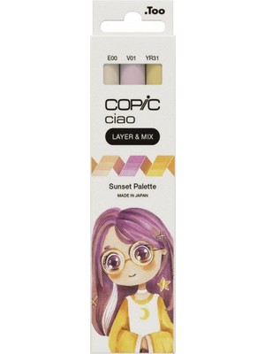 Copic Ciao Layer & Mix Marker Kalem Seti 3 Renk Sunset 220750308