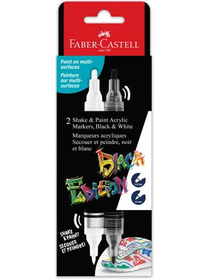 Faber-Castell Black Edition Shake And Paint Akrilik Markör Kalem Seti 2 Renk Siyah-Beyaz 285503