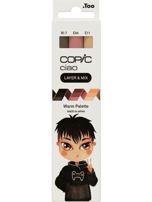 Copic Ciao Layer & Mix Marker Kalem Seti 3 Renk Warm 220750311