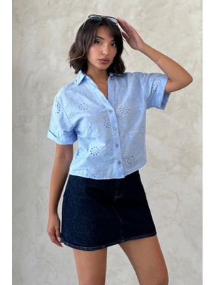 Very Moda Nakışlı Vual Gömlek | D2819