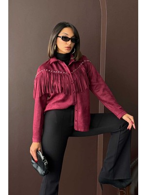 Very Moda Püsküllü Droplı Scuba Süet Gömlek - | F2029