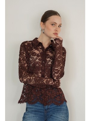 Very Moda Brode Danteli Gömlek - | F2081