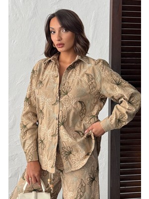 Very Moda Nakışlı Keten Gömlek - | F2009