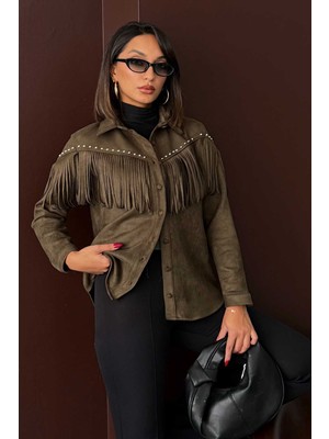 Very Moda Püsküllü Droplı Scuba Süet Gömlek - | F2029