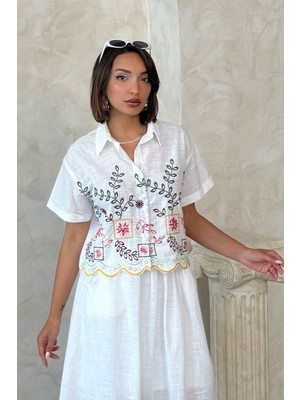 Very Moda Nakışlı Gömlek | D2889