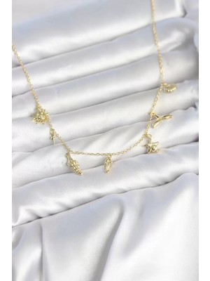 Renas Store Pirinç Gold Renk Minimal Deniz Konsept Kadın Kolye TJ-BKO11150