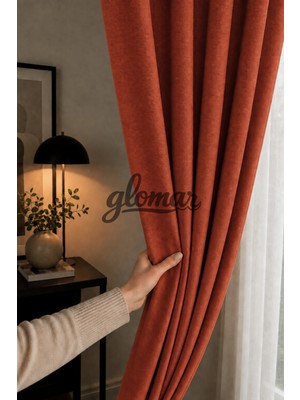 Glomar Açık Gri Keten Fon Perde Düz Dikiş Pilesiz Ekstrafor Büzgülü Kornişli Kullanıma Hazır Tek Kanat