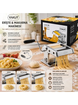 Go İthalat Yakut 150 Lik Küçük Boy Erişte Makarna Hamur Açma ve Kesme Makinesi