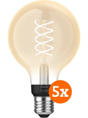 Philips Hue Filament Light White Globe E27 5-Pack