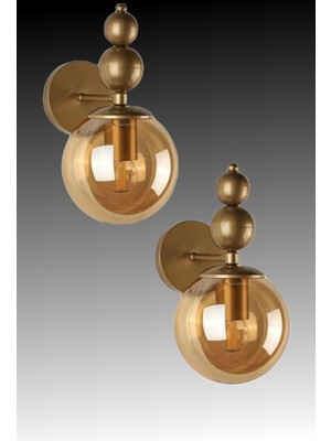 Empressco Bolivia 2li Eskitme Gold Bal Camlı Duvar Aplik ( Pilli Değildir)