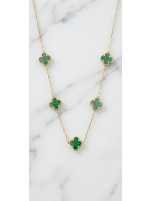 Zerafet Store Yeşil Yonca Çelik Gold