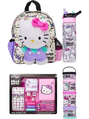 Smiggle Hellokity Çıkarılabilir Peluşlu Kreş Boy Çanta Set
