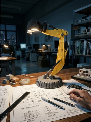 3Dlab Three-Dimensional Systems Full Fonksiyon Hareketli Ekskavatör - Excavator Masa Lambası