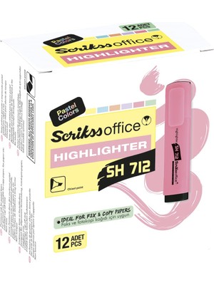 Hype Store Scrikss Office SH712 Fosforlu Kalem 12'lik Ambalaj Turuncu
