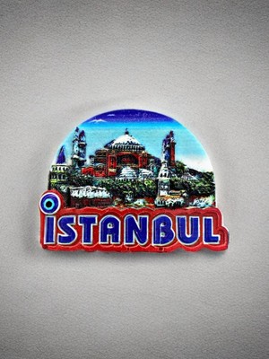 Mundy Istanbul Temalı Kabartma Polyester Magnet 9cm x 6cm.