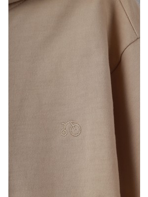 Panço Unisex Çocuk Bej Fermuarlı Sweatshirt