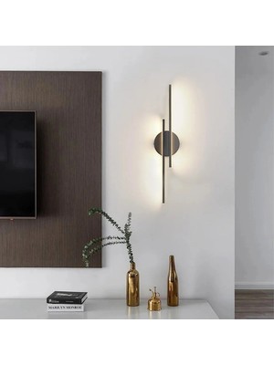 St. Morritz Modern Aplik Çift Yönlü Çubuk LED Siyah Günışığı Lineer Avize Armatür 70CM Çubuk Uzunluğu