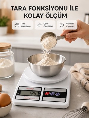 Aslanoğlu Store Hassas Dijital Mutfak Tartısı 1g Doğruluk, LCD Ekran, Otomatik Kapanma Yeni Nesil