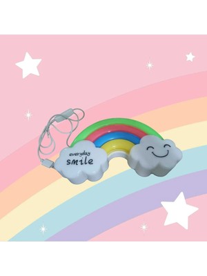 St. Morritz Gökkuşağı ve Bulut Tasarım Masa Duvar Gece Lambası(Usb Fişli)