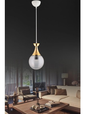 St. Morritz Minel Beyaza Gold Detaylı Tekli Modern Aydınlatma