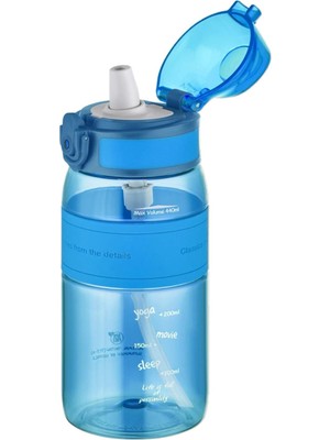 Uzspace Fiftyfifty Pipetliısırılamaz 440 ml Silikon Gönande Su Matarası Koyu Mavi, Koyu Mavi