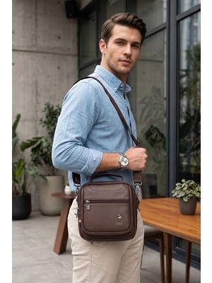 U.S. Polo Assn. 6760 Vegan Suni Deri Erkek El Çantası Çapraz Omuz Çantası Modern Tasarım