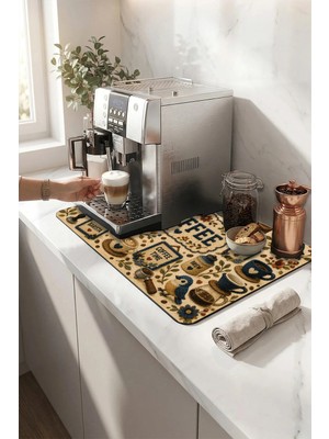 Valerine Life Kahve Espresso Makinesi Matı 35X45CM Çaycı Pad Su Geçirmez Amigurumi Birds