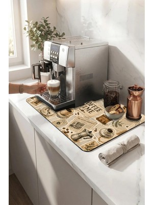 Valerine Life Kahve Espresso Makinesi Matı 35X45CM Çaycı Pad Su Geçirmez Coffee Magazine