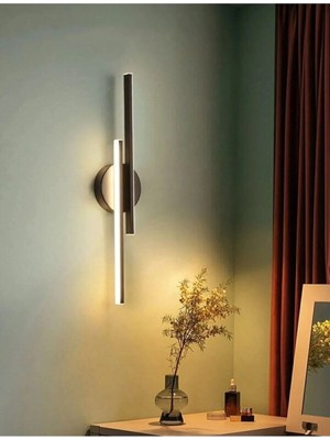 St. Morritz Modern Aplik Çift Yönlü Çubuk LED Siyah Günışığı Lineer Avize Armatür 50CM Çubuk Uzunluğu