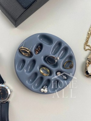 St. Morritz Dekoratif Beton Takı Standı, Modern ve Minimal Dekoratif Tabak, Takı Tabağı Küpe Yüzük Organizer