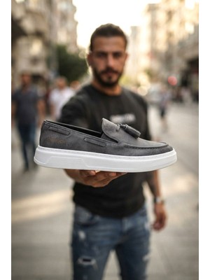 Zerenyus Loafer-X Yüksek Kalite Premium Bağcıksız Günlük Erkek Loafer Antasit