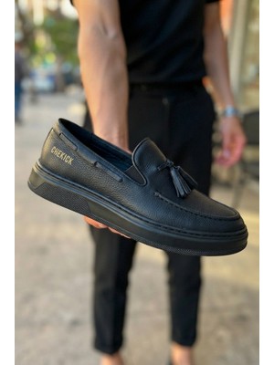 Zerenyus Loafer-X Yüksek Kalite Premium Bağcıksız Günlük Erkek Loafer Siyah