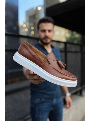 Zerenyus Loafer-X Yüksek Kalite Premium Bağcıksız Günlük Erkek Loafer Taba
