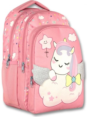 Ümit Çanta Cennec Pembe Simli Kanatlı Unicorn Ilkokul Çantası - Kız Çocuk