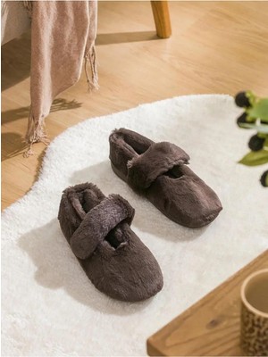 LC Waikiki Lcw Home Kahverengi Kadın Pelüş Ev Ayakkabısı