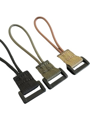Utx 3'lü Paket Taktik Tüfek Askı Kayışı Montaj Ucu – Paracord Bağlantı Aparatı (Haki-Siya
