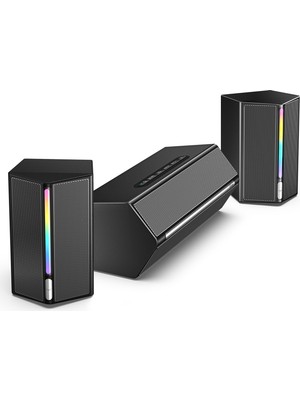 Fifine Fıfıne Ampligame A22 Rgb Gaming Hoparlör - Subwoofer'lı Pc Ses Sistemi - 3.5mm Aux Girişli - Masaüst