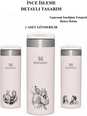 Kişiye Özel Tasarımlı Isimli Stanley The Aerolight Transit Mug Rose 0.35 Lt 1 Adet