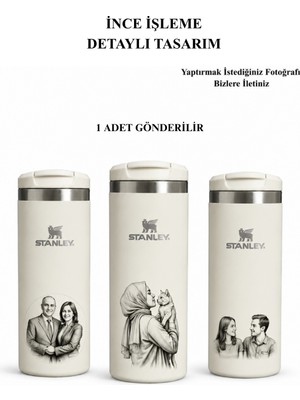 Kişiye Özel Tasarımlı Isimli Stanley The Aerolight Transit Mug Krem 0.35 Lt 1 Adet